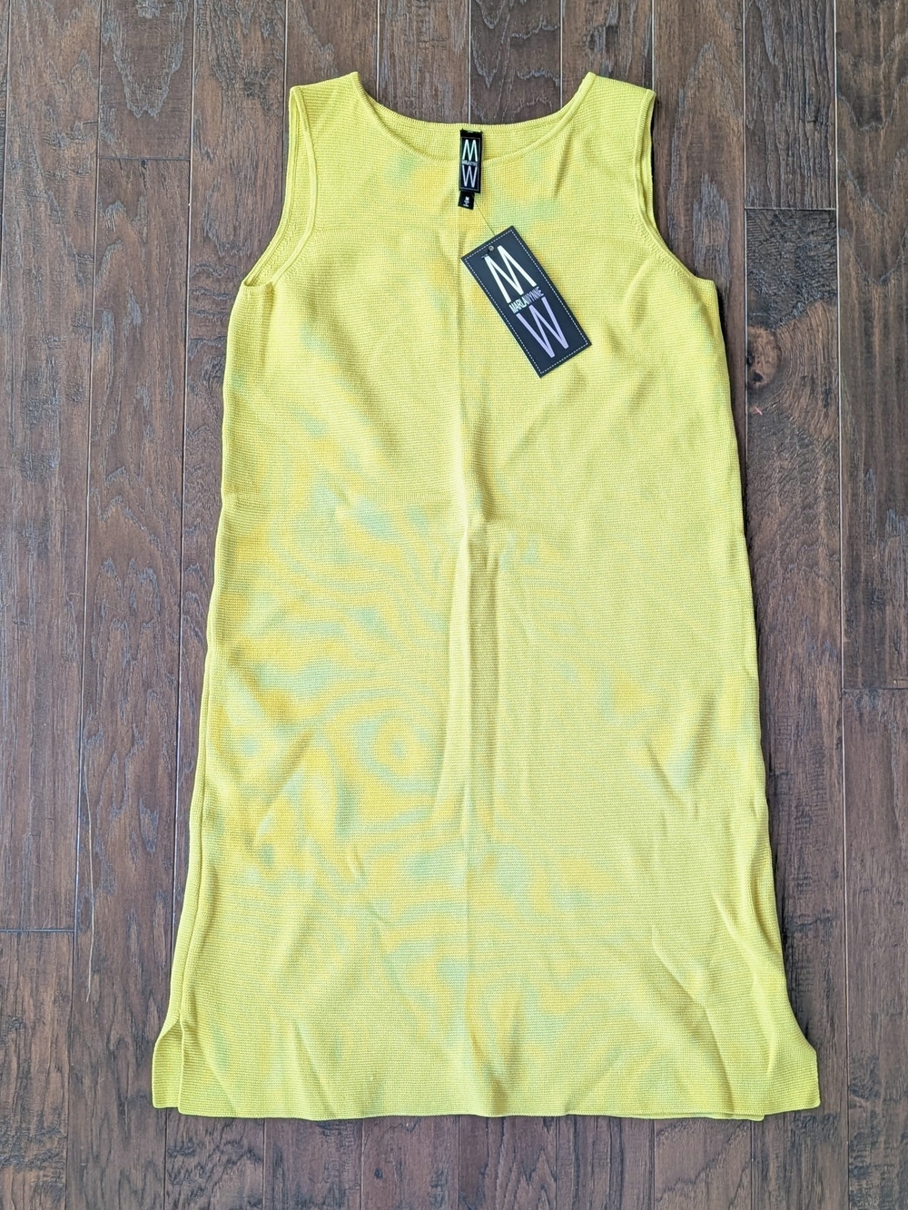 NEW Marla Wayne Yellow Knit Sleeveless Dress Medium